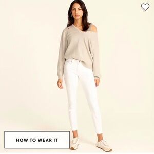 Women’s J. Crew White Toothpick Low Rise Capris Cropped Jeans Size 25